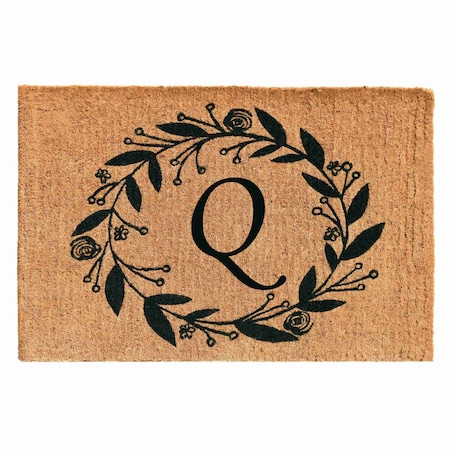 Monogram Door Mat, Black, Natural, 24 in W x 36 in L